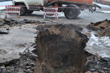 Грунт на Каширском шоссе провалился из-за реконструкционных работ