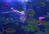 Огромный лиловый Покемон бороздит воды мирового океана