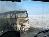 В Казахстане задержали троих водителей сгоревшего автобуса с 52 пассажирами