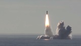 Опубликовано видео запуска ракет "Булава" с подводного крейсера в Белом море