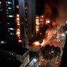 Обрушение горящей 26-этажки попало на видео