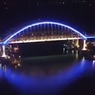 Опубликовано видео Крымского моста с ночной подсветкой