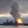 Взрыв немецкого фрегата от собственной ракеты попал на видео