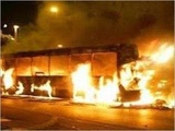 Огонь уничтожил автобусный парк в Днепропетровске