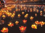 На фестивале фонариков полсотни людей рухнули в воду из-за обрушения понтонного моста