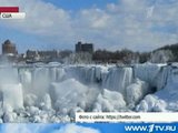 Первый канал показал старые фото замёрзшего Ниагарского водопада