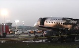 СК опубликовал видео с места аварийной посадки самолёта в Шереметьево