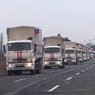 Гуманитарные грузовики проходят контроль на границе с Украиной