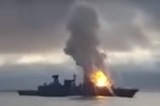 Взрыв немецкого фрегата от собственной ракеты попал на видео