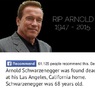 Американские СМИ сообщили о смерти Арнольда Шварценеггера
